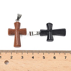 Natural & Synthetic Mixed Stone Cross Pendants&nbsp;G-M454-02