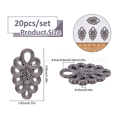 20Pcs Zinc Alloy Adjustable Jean Button Pins&nbsp;FIND-FH0017-92B