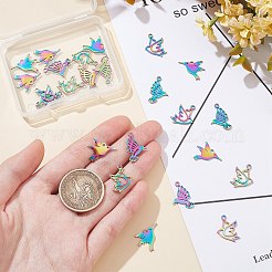 24Pcs 3 Style Ion Plating(IP) 201 Stainless Steel Pendants&nbsp;STAS-DC0001-79