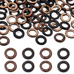 200Pcs 2 Colors Dyed Wood Jewelry Findings Coconut Linking Rings&nbsp;COCO-CD0001-01