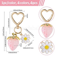 4Pcs 4 Colors Alloy Keychian&nbsp;KEYC-FH0001-55
