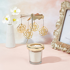 430 and 201 Stainless Steel Rotating Candlestick Tealight Candle Holder&nbsp;DJEW-WH0039-25B-G