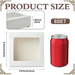 8Pcs Square Foldable Creative Cardboard Box&nbsp;CON-YW0001-77