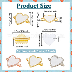 12 Sets 3 Colors Alloy Heat Transfer Watch Band Accessories&nbsp;FIND-NB0005-96A