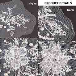 2Pcs 2 Style Flower of Life Pattern Polyester Computerized Embroidery Appliques&nbsp;DIY-GF0006-90