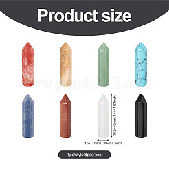 8Pcs 8 Style Natural Pointed Beads&nbsp;G-FW0001-26