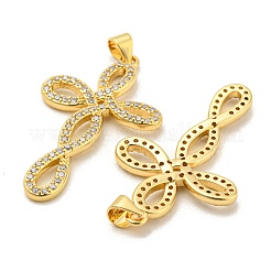 Rack Plating Brass Micro Pave Cubic Zirconia Pendants&nbsp;KK-F869-12G