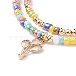 2Pcs 2 Style Glass Seed Pearl Beaded Necklaces Set&nbsp;NJEW-JN03936