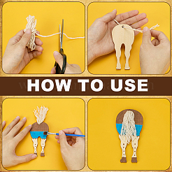 30Pcs Unfinished Wood Horse Cutouts Ornaments&nbsp;DIY-PH0034-56