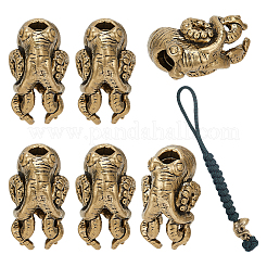 Outdoor EDC Tool Brass Parachute Rope European Beads&nbsp;KK-WH0066-03AB