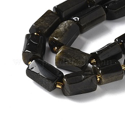 Natural Golden Sheen Obsidian Beads Strands&nbsp;G-N327-06-40