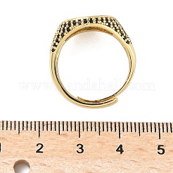 Brass Micro Pave Cubic Zirconia Cuff Rings for Women&nbsp;RJEW-A069-13G