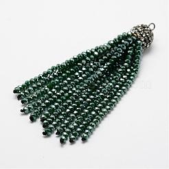 Electroplate Glass Bead Tassel Big Pendants&nbsp;EGLA-P023