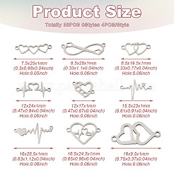 36Pcs 9 Styles 201 Stainless Steel Connector Charms&nbsp;STAS-PJ0001-32