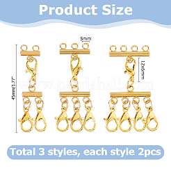 6Pcs 3 Styles 304 Stainless Steel Tube Multi-Strand Links&nbsp;FIND-HS00002