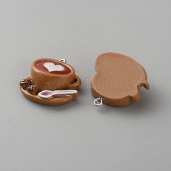 Coffee Theme Opaque Resin Pendants&nbsp;RESI-CJC0028-04P-05