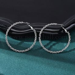 304 Stainless Steel Hoop Earrings&nbsp;EJEW-S250-02B-P