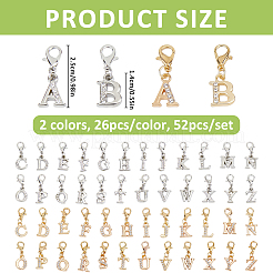 52Pcs 2 Colors Alloy Rhinestone Pendant Decorations&nbsp;HJEW-FH00323