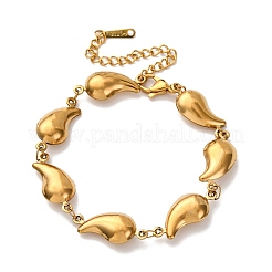 304 Stainless Steel Teardrop Shape Link Bracelets for Women&nbsp;BJEW-L706-05G