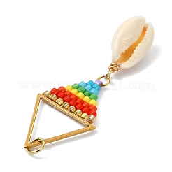 Glass Seed Beaded Big Pendants&nbsp;PALLOY-MZ01414-01