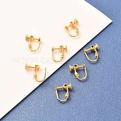 Brass Clip-on Earring Findings&nbsp;KK-F824-021G