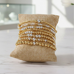 8Pcs 8 Styles Brass Round Beads Stretch Bracelets & Beaded Bracelets for Women&nbsp;HH7054-1