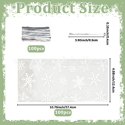 100Pcs Christmas Snowflake Printed OPP Cellophane Candy Packaging Bags&nbsp;ABAG-GF0001-41A