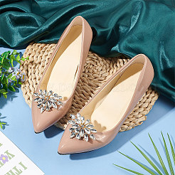 2Pcs Alloy Crystal Rhinestone Shoe Buckle Clips&nbsp;FIND-FG0003-18