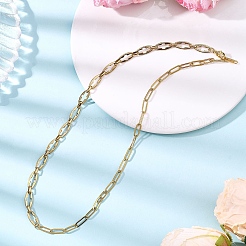 304 Stainless Steel Hollow Cross Link Chain & 304 Stainless Steel Paperclip Chain Necklaces for Women&nbsp;NJEW-JN05548-02