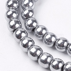 Non-magnetic Synthetic Hematite Beads Strands&nbsp;G-S096-6mm-3