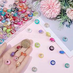 120Pcs 4 Styles Opaque Acrylic European Beads&nbsp;OACR-SC0002-73