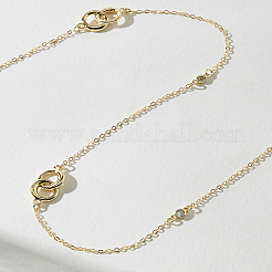 Simple Iron Double Ring Cable Chain Long Necklaces for Women&nbsp;WE4391