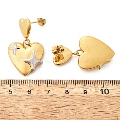 304 Stainless Steel Dangle Stud Earrings&nbsp;EJEW-V016-12G