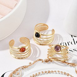 304 Stainless Steel Multi-layer Open Cuff Rings&nbsp;RJEW-Z078-02G