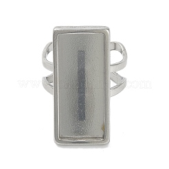 304 Stainless Steel Cuff Ring Components&nbsp;X-STAS-U059-02P