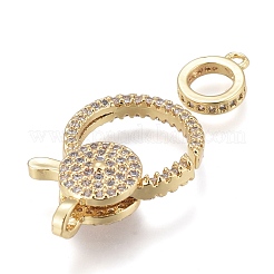 Brass Micro Pave Cubic Zirconia Lobster Claw Clasps&nbsp;ZIRC-M108-09A-G