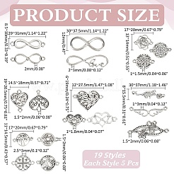 95Pcs 19 Styles Tibetan Style Alloy Links/Connectors&nbsp;TIBE-PH0002-45
