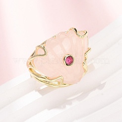 Natural Rose Quartz Cuff Rings&nbsp;GG-CBA5FCC-04G-10
