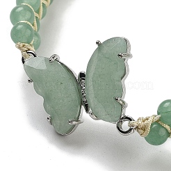 Natural Green Aventurine Braided Round Bead Bracelets&nbsp;BJEW-K251-06G