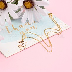 Christmas Theme Alloy Enamel Pendant Necklaces&nbsp;NJEW-JN03313
