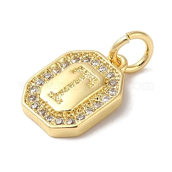 Real 18K Gold Plated Brass Micro Pave Clear Cubic Zirconia Pendants&nbsp;KK-L216-002G-T