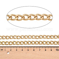 304 Stainless Steel Textured Curb Chains&nbsp;CHS-P028-10G