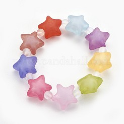 Frosted Acrylic Beads Kids Stretch Bracelets&nbsp;BJEW-JB03895