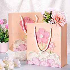 6Pcs Rectangle Paper FLower Gift Bags with Rope Handles&nbsp;ABAG-TA0001-29B