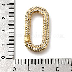 Rack Plating Brass Micro Pave Clear Cubic Zirconia Spring Gate Rings&nbsp;KK-H512-04G