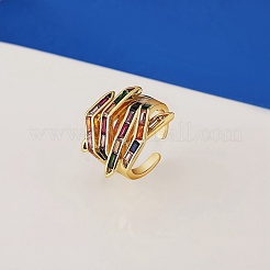 Hug Hand Fingers Cubic Zirconia Cuff Ring&nbsp;X1-RJEW-T016-35G-01