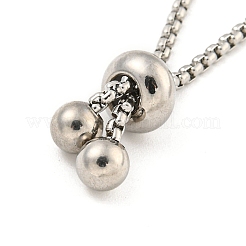 Non-Tarnish Adjustable 304 Stainless Steel Box Chain Slider Bracelet Making&nbsp;MAK-L038-001P-01