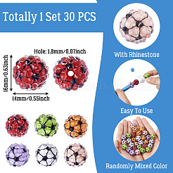 30Pcs Sport Theme Resin Rhinestone Beads&nbsp;RESI-TA0003-96B