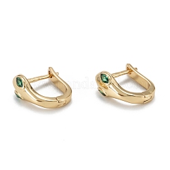 Snake Sparkling Cubic Zirconia Hoop Earrings for Girl Women&nbsp;EJEW-H126-25G-A