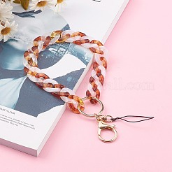 Two Tone Acrylic Curb Chain Mobile Straps&nbsp;HJEW-JM00450